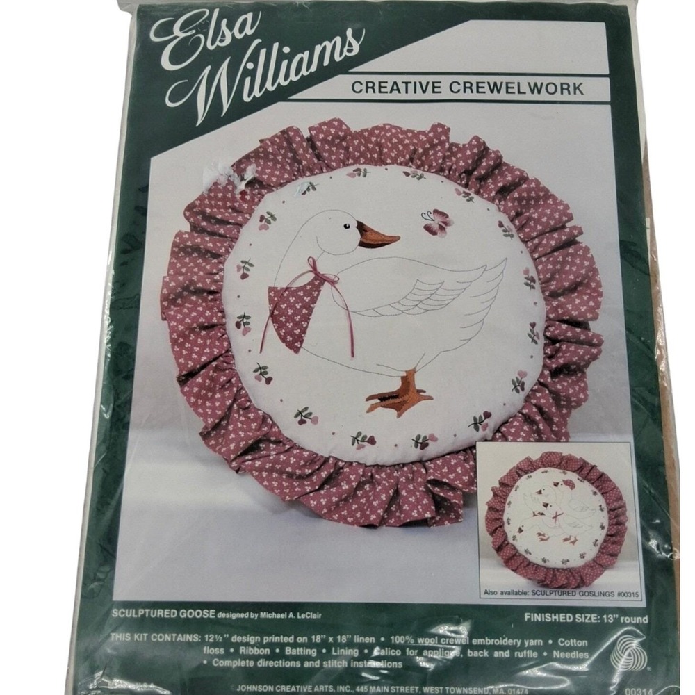 UNUSED NOS KIT Elsa Williams Creative Crewel Work Sculptured Goose 00314 13"